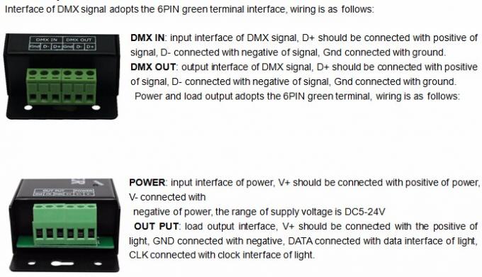 DC5v 24v Dmx bis Spi Pixel Decoder 3 Pins für Rgb LED Strip Steuerung 0